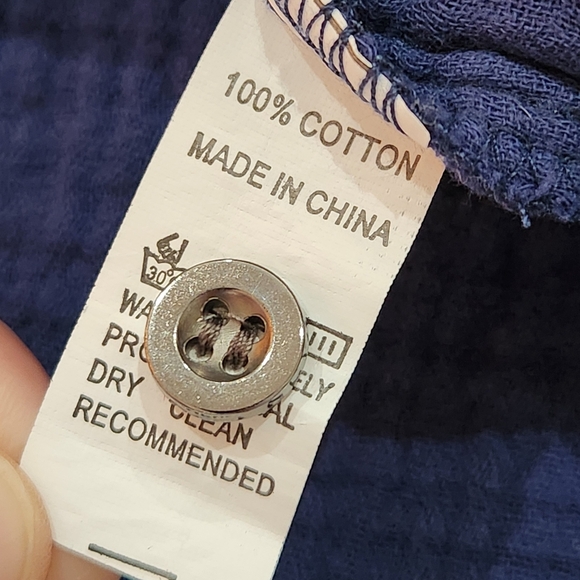 Paintcolors womens blue lagenlook tunic textured button-up small bohocore casual - Picture 7 of 9